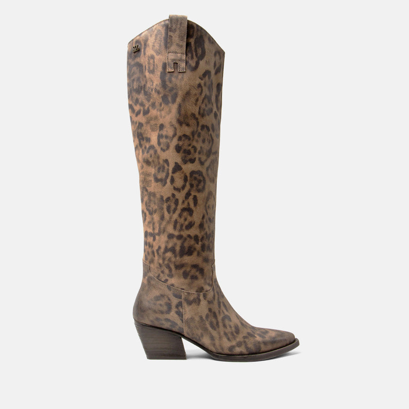 Adaline Damen Leder-Stiefel Fango/Leo