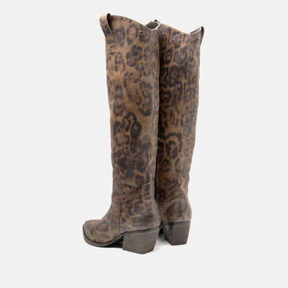 Adaline Damen Leder-Stiefel Fango/Leo