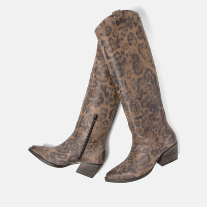 Adaline Damen Leder-Stiefel Fango/Leo