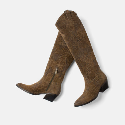 Adaline Damen Wildleder-Stiefel Khaki