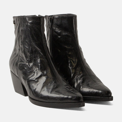 River Damen Leder-Stiefeletten Black