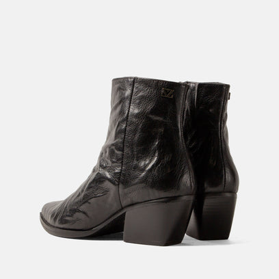 River Damen Leder-Stiefeletten Black