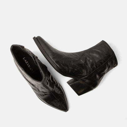 River Damen Leder-Stiefeletten Black