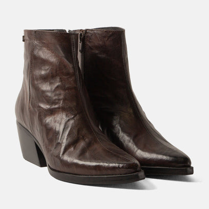 River Damen Leder-Stiefeletten Brown