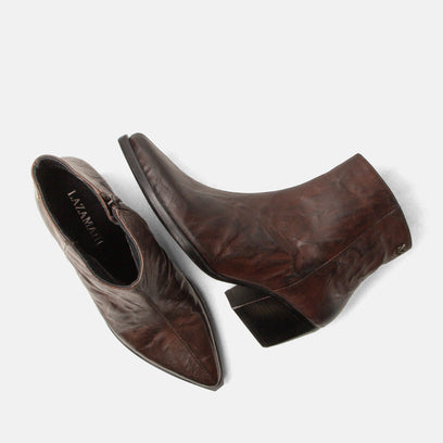 River Damen Leder-Stiefeletten Brown