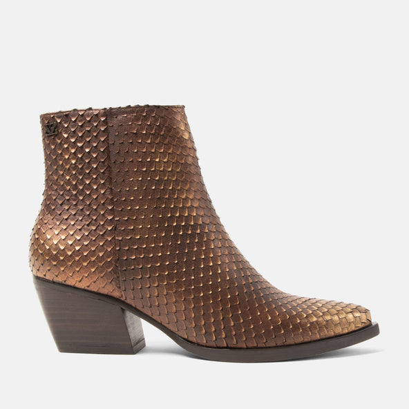 Phoebe Damen Leder-Stiefeletten Gold/Brown Phoebe Damen Leder-Stiefeletten Gold/Brown