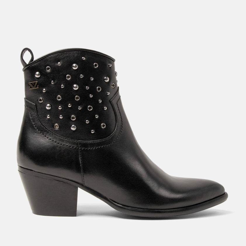 Myla Damen Leder-Stiefeletten Black