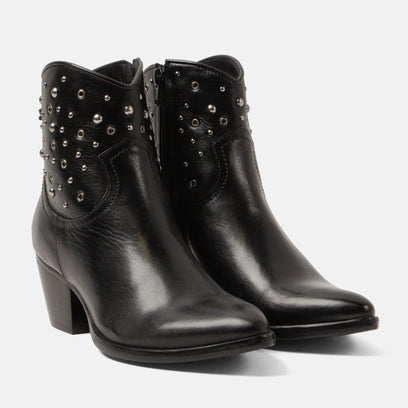 Myla Damen Leder-Stiefeletten Black