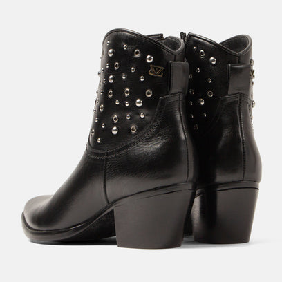 Myla Damen Leder-Stiefeletten Black