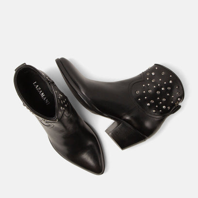 Myla Damen Leder-Stiefeletten Black