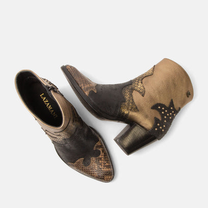 Stevie Damen Leder-Stiefeletten Gold