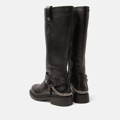 Leslie Damen Leder-Stiefel Black