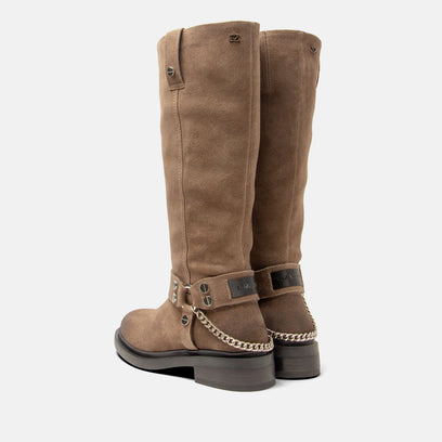 Leslie Damen Wildleder-Stiefel Taupe