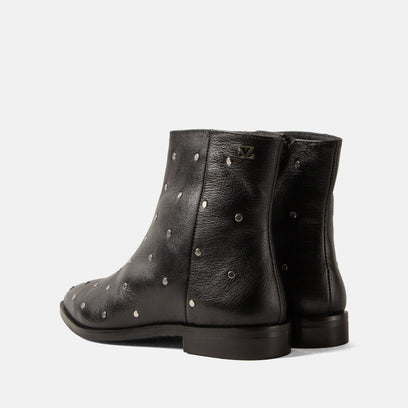 Dana Damen Leder-Stiefeletten Black