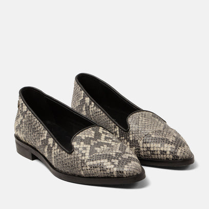 Flora Damen Leder-Loafers Offwhite