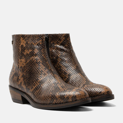 Beverly Damen Leder-Stiefeletten Biscuit