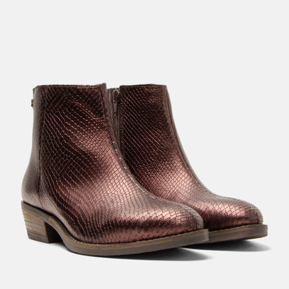Beverly Damen Leder-Stiefeletten Merlot