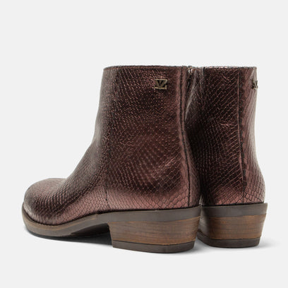 Beverly Damen Leder-Stiefeletten Merlot