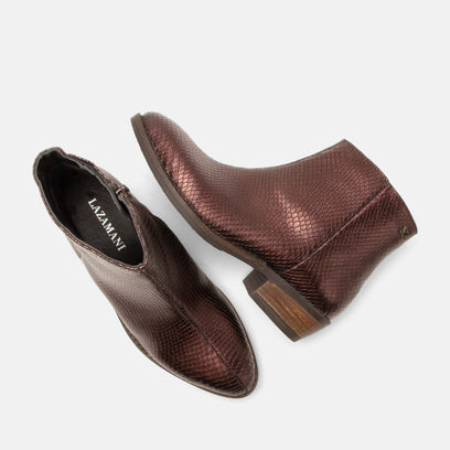 Beverly Damen Leder-Stiefeletten Merlot