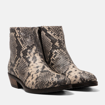 Beverly Damen Leder-Stiefeletten Offwhite