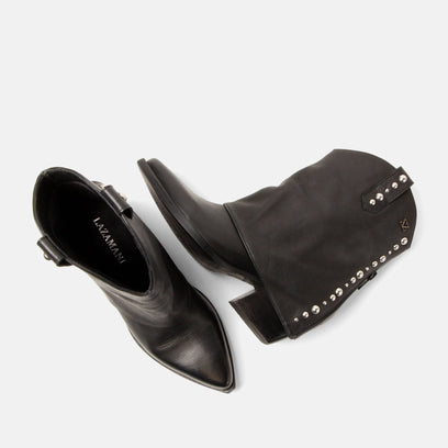 Yara Damen Leder Stiefeletten Black