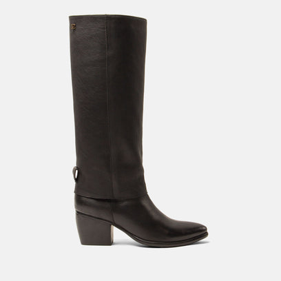 Jet Damen Leder-Stiefel Black