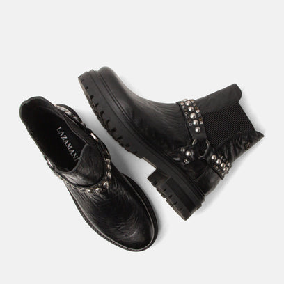 Jagger Damen Leder Chelsea-Boots Black