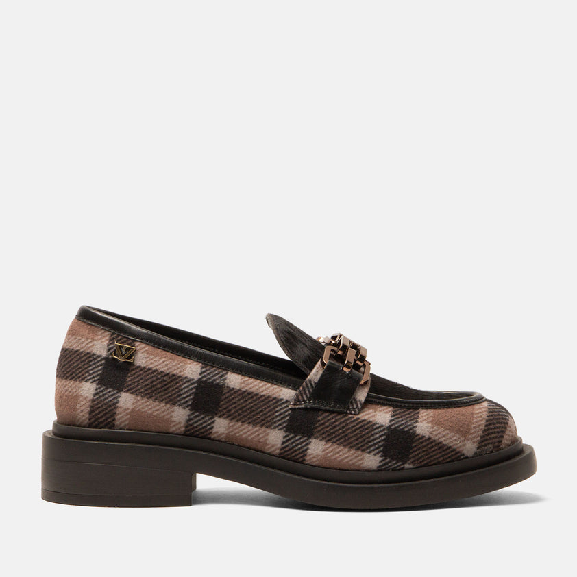 Oxford Damen Loafer Tartan Black
