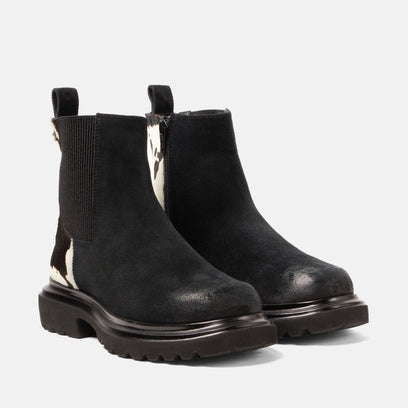 Haidy Damen Wildleder-Boots Black/White