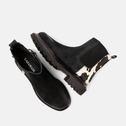 Haidy Damen Wildleder-Boots Black/White