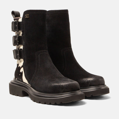 Maddy Damen Wildleder-Boots Black/White