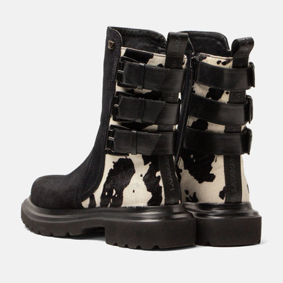 Maddy Damen Wildleder-Boots Black/White