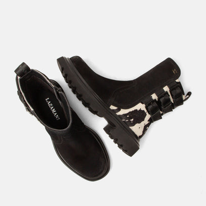 Maddy Damen Wildleder-Boots Black/White