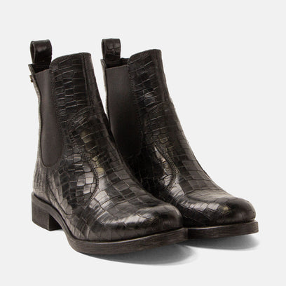 Marij Damen Leder Chelsea-Boots Black