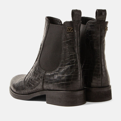 Marij Damen Leder Chelsea-Boots Black
