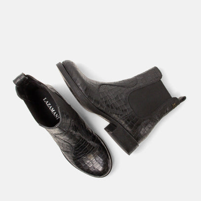 Marij Damen Leder Chelsea-Boots Black
