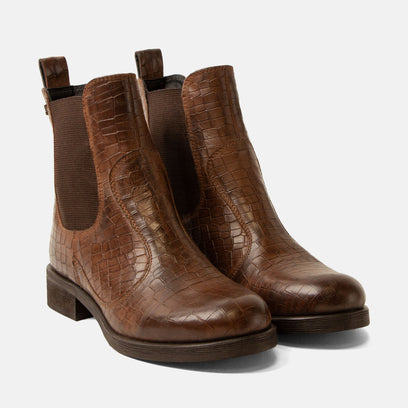 Marij Damen Leder Chelsea-Boots Brown