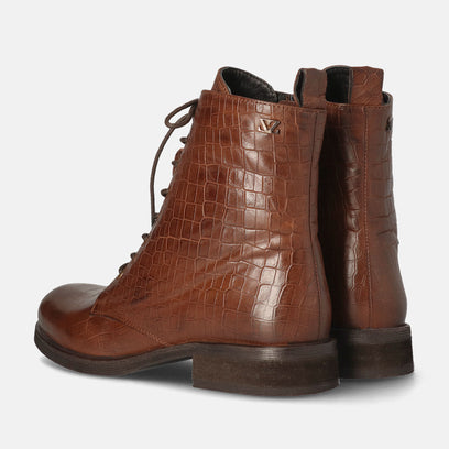 Nella Damen Leder-Schnürboots Black