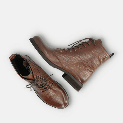 Nella Damen Leder-Schnürboots Black