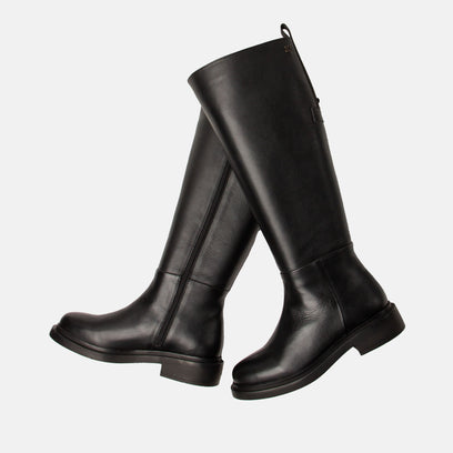 Uma Damen Leder-Stiefel Black