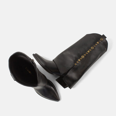 Kiki Damen Leder-Stiefel Black