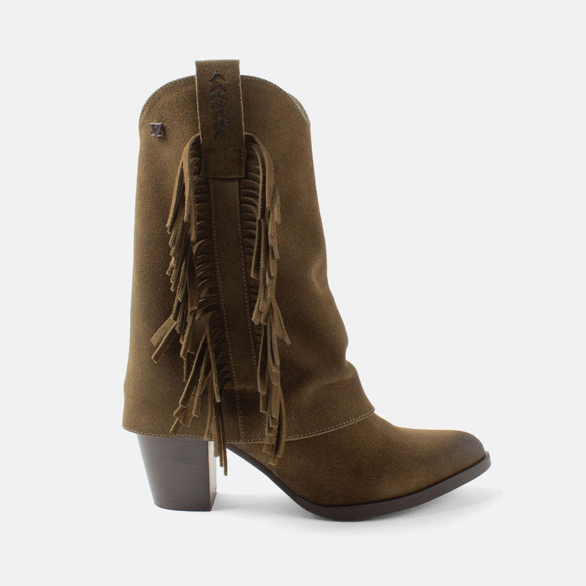 Emi Damen Wildleder-Stiefel Khaki