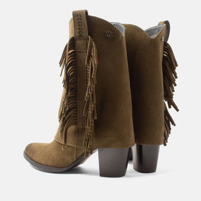 Emi Damen Wildleder-Stiefel Khaki