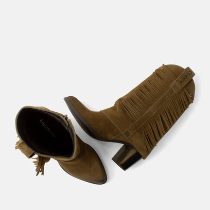Emi Damen Wildleder-Stiefel Khaki