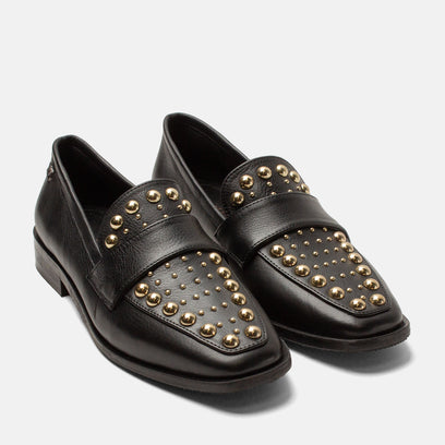 Benthe Damen Leder-Loafer Black