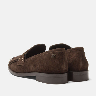 Suus Damen Wildleader-Loafers Brown