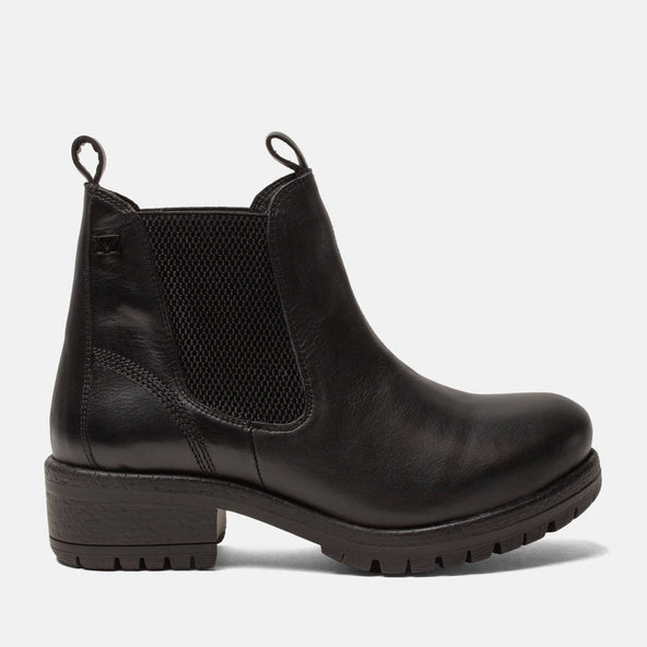 Lia Damen Leder Chelsea-Boots Black Lia Dames Leder Chelsea-Boots Black