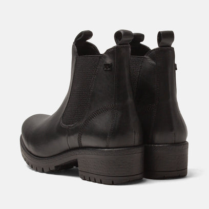 Lia Dames Leder Chelsea-Boots Black