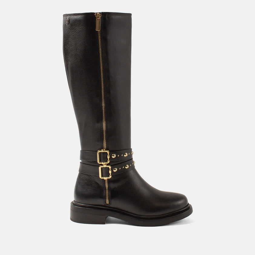 Emma Damen Leder-Stiefel Black