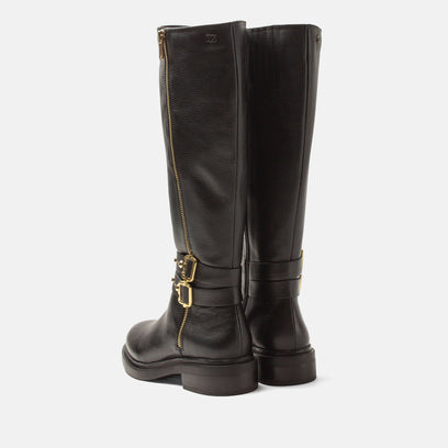 Emma Damen Leder-Stiefel Black